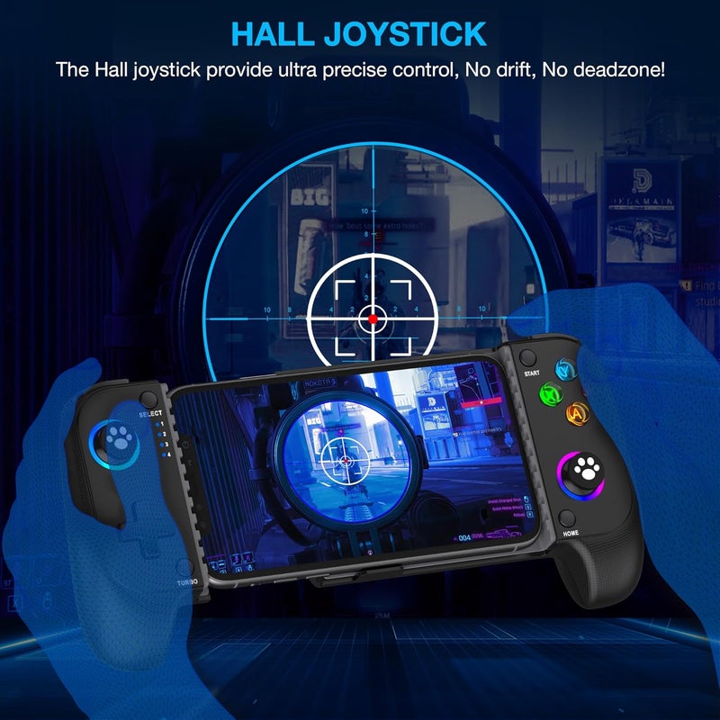 NinjaPlusOX Phone Controller for iPhone/Android with Hall Joystick, Wireless Controller for iPhone Support Xbox Game Pass, PlayStation, Steam Link, Call of Duty, Cloud Android iOS Controller - Image 2